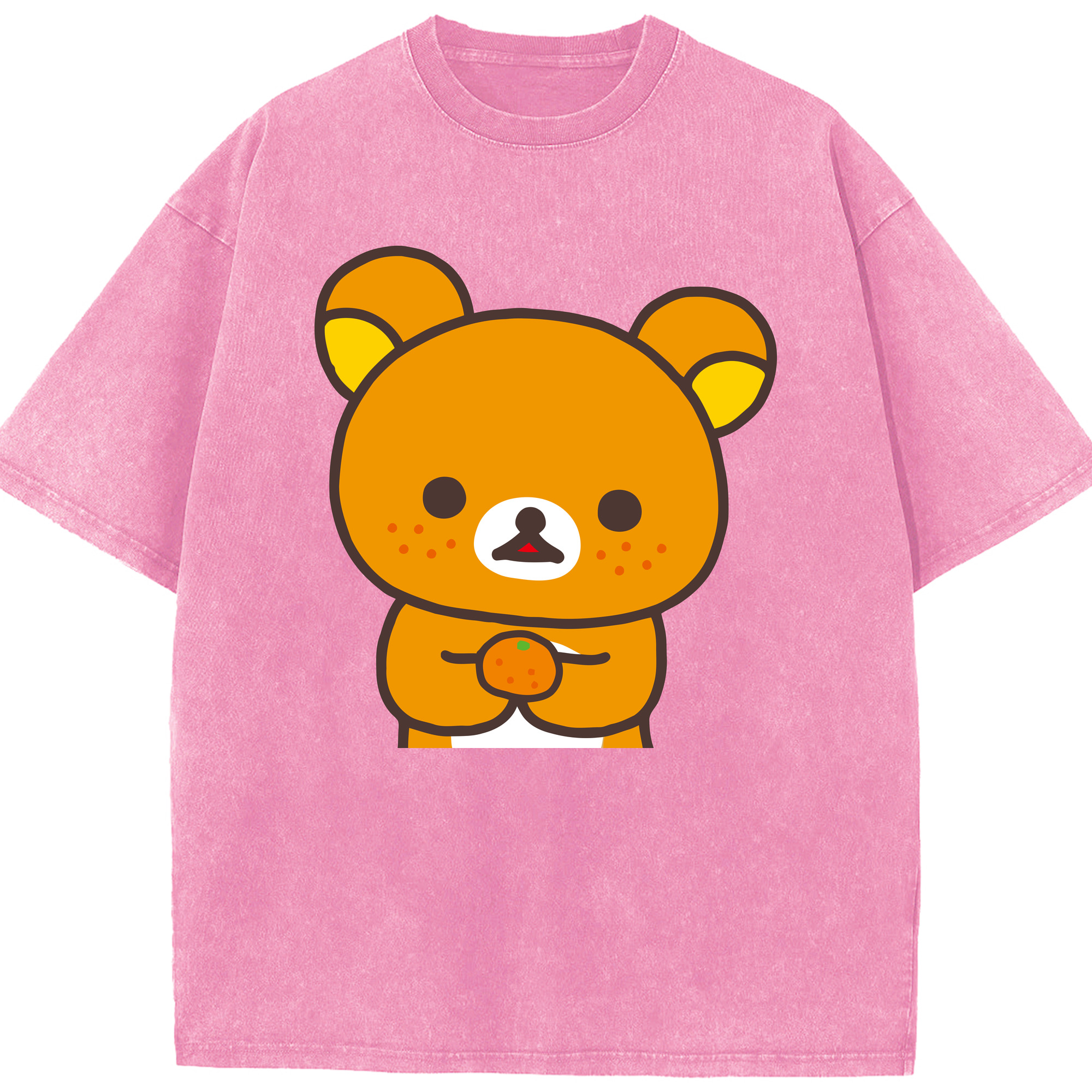 （画像用） リラックマ リラックマ キイロイトリ Rilakkuma Korilakkuma Kiiroitori 綿100% ヴィンテージ風 半袖Tシャツ（フロントプリント）